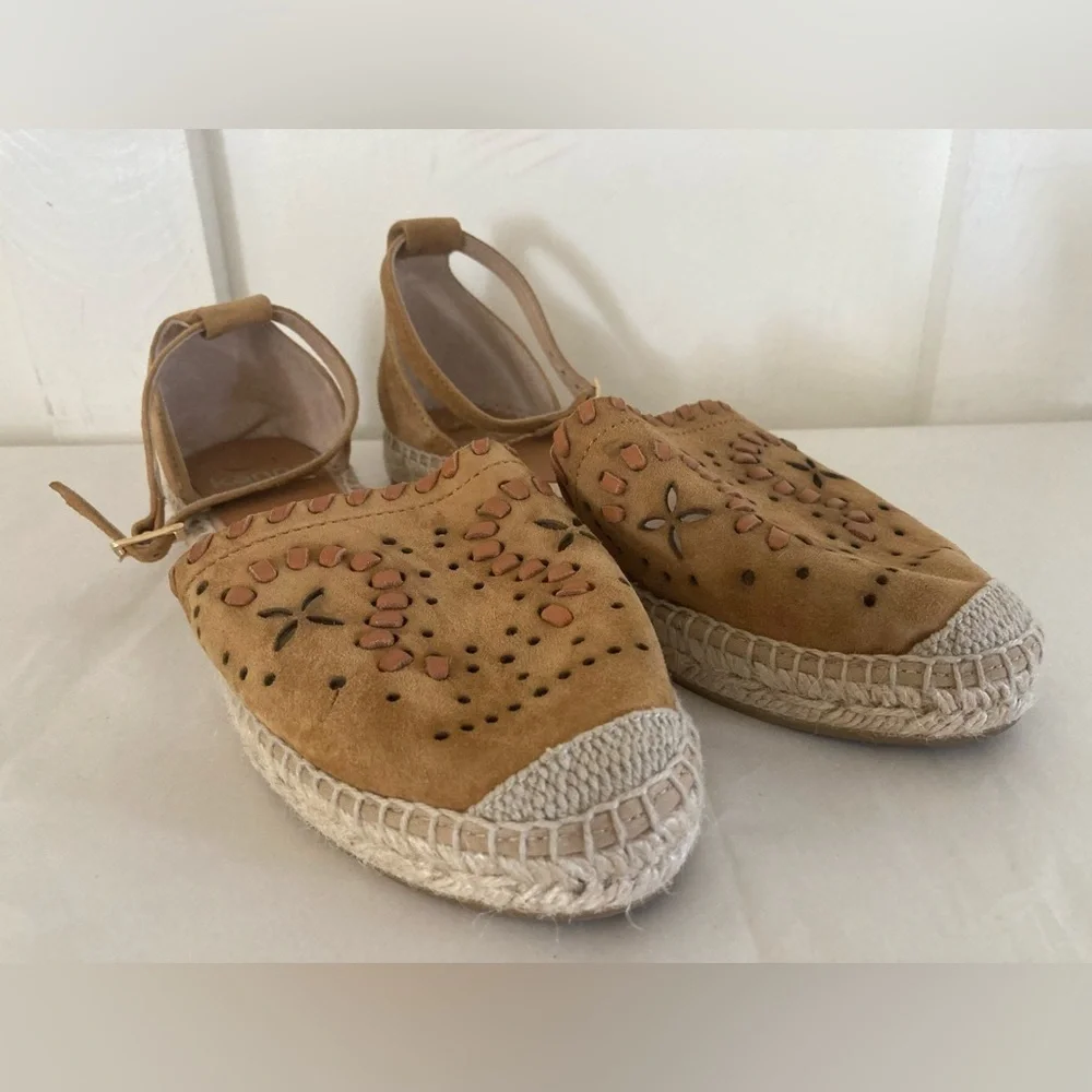 KANNA leather espadrilles sandals size 38 perforated design